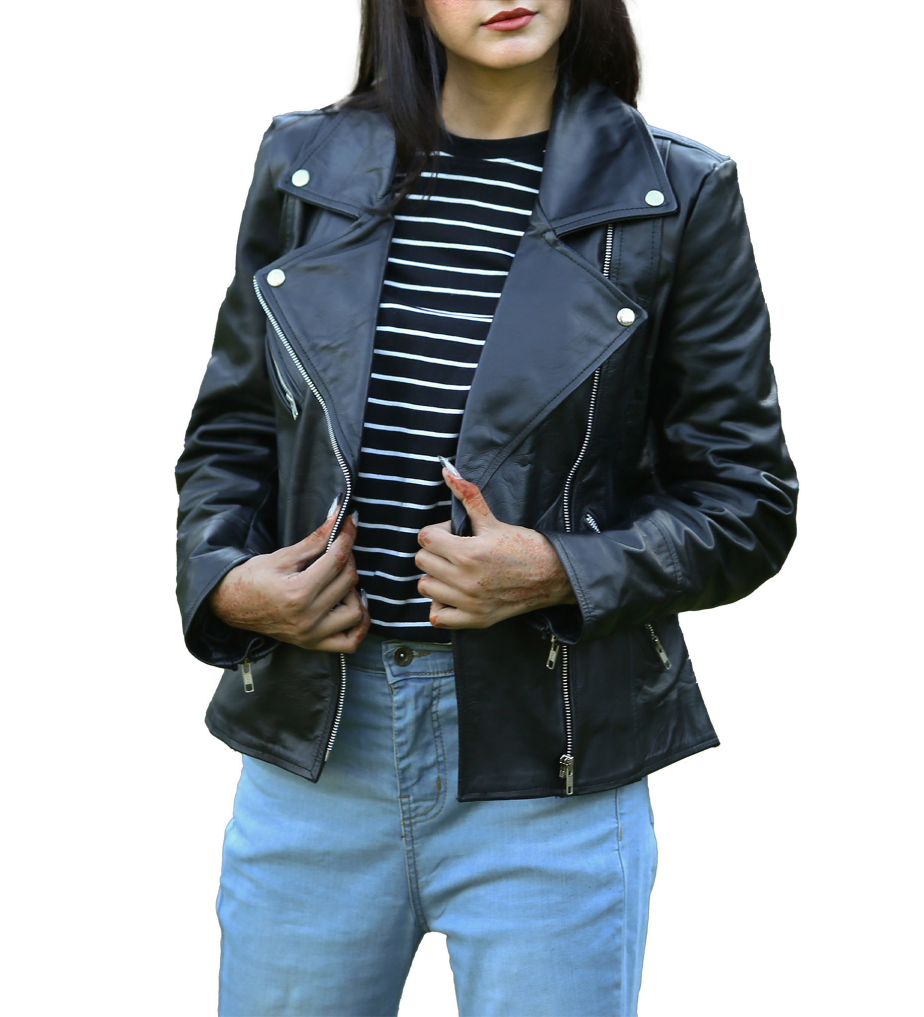 Picture of Female Black Leather Jacket